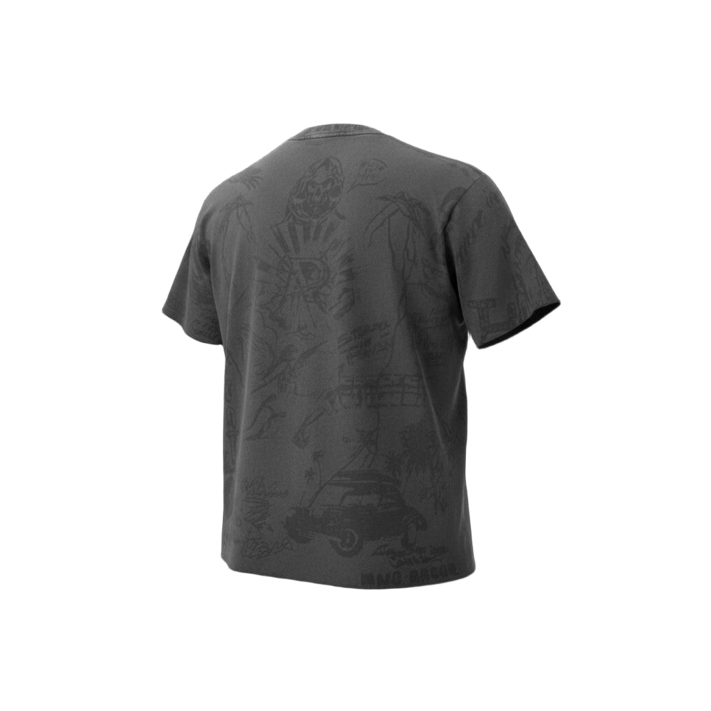 🔥 Represent “Born to Roam” Washed Black Graphic Tee 🐺🎸