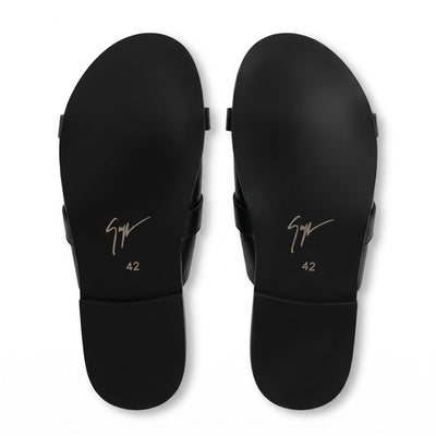 Giuseppe Zanotti Double Cross Toe-Ring Sandals – Black Gold - MASTERPIECE