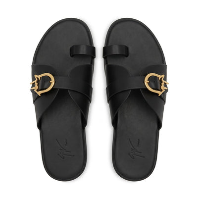 Giuseppe Zanotti Double Cross Toe-Ring Sandals – Black Gold - MASTERPIECE