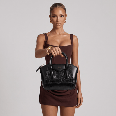 Givenchy Black Croc Mini Antigona Bag – Luxury Statement 🖤✨ - MASTERPIECE
