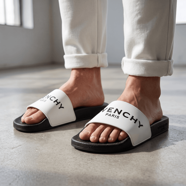Givenchy Paris Slides — Black & White