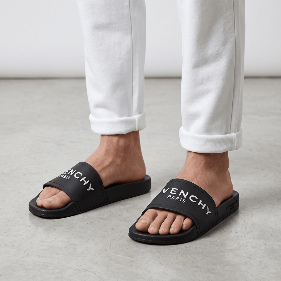 Givenchy Paris Slides — Black