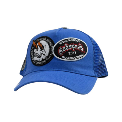 🔵 Godspeed Blue Trucker Cap | Premium Graphic Streetwear Hat 🧢 - MASTERPIECE