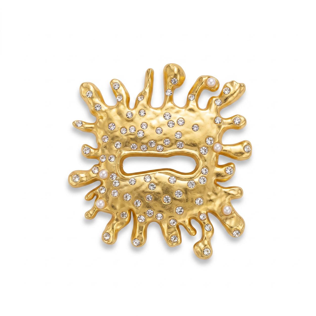 ✨💛 Golden Crystal Splash Statement Brooch - MASTERPIECE