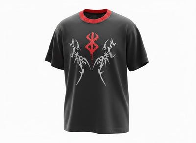 Gothic Tribal Oversized T-Shirt – Black & Red Edition 🖤🔥 - MASTERPIECE