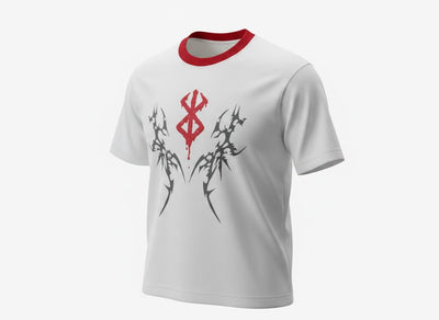 Gothic Tribal Oversized T-Shirt – White & Red Edition 🔥⚡ - MASTERPIECE