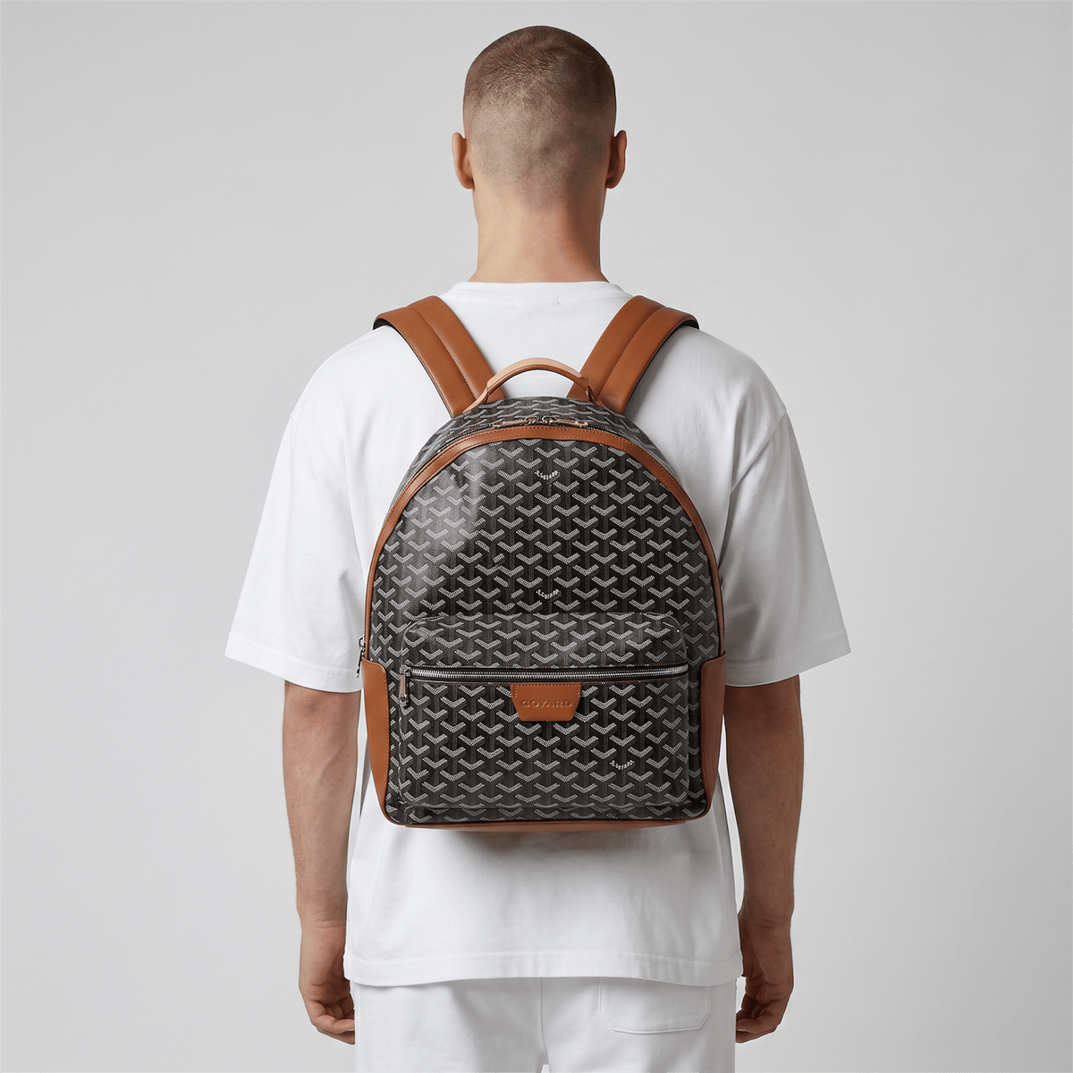 Goyard Black Monogram Backpack with Brown Trim 🎒🖤🤎 | Refined Luxury Essential ✨🔥 - MASTERPIECE