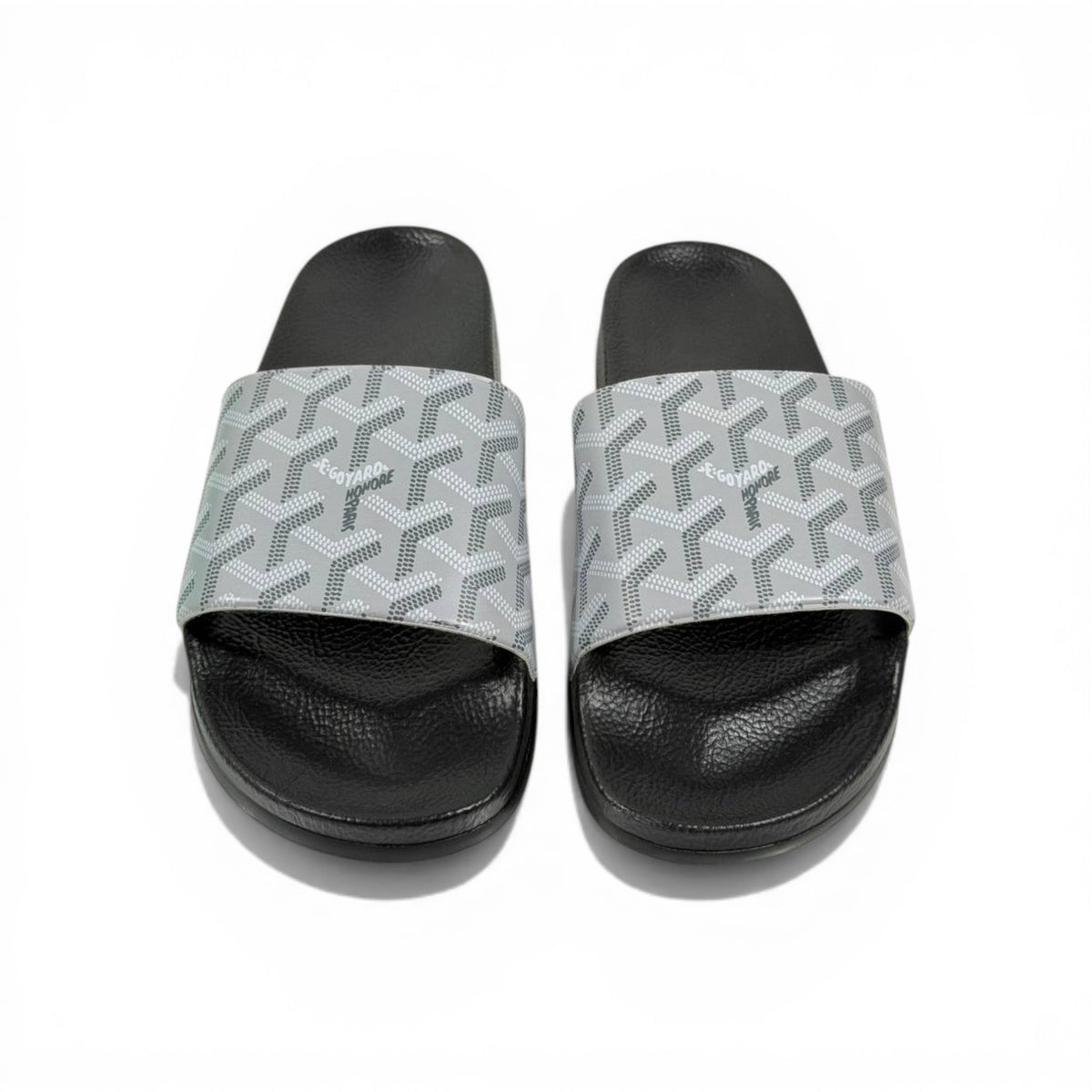⚪✨ Goyard Pattern Slides – Ice Grey Luxury Edition 💎🩴 - MASTERPIECE