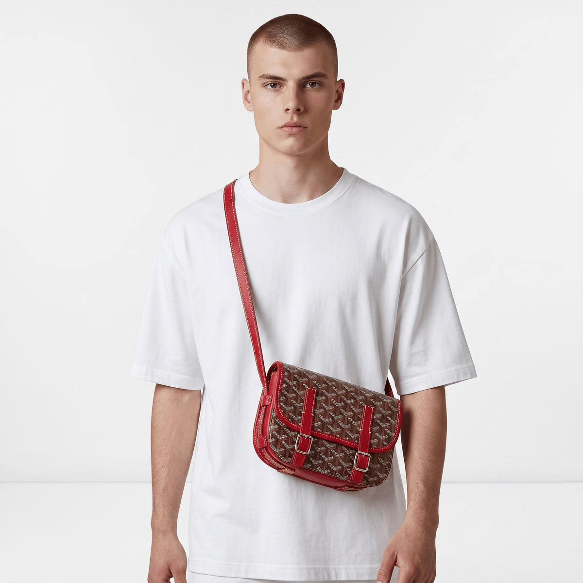 Goyard Red Buckle Flap Bag — Burgundy - MASTERPIECE