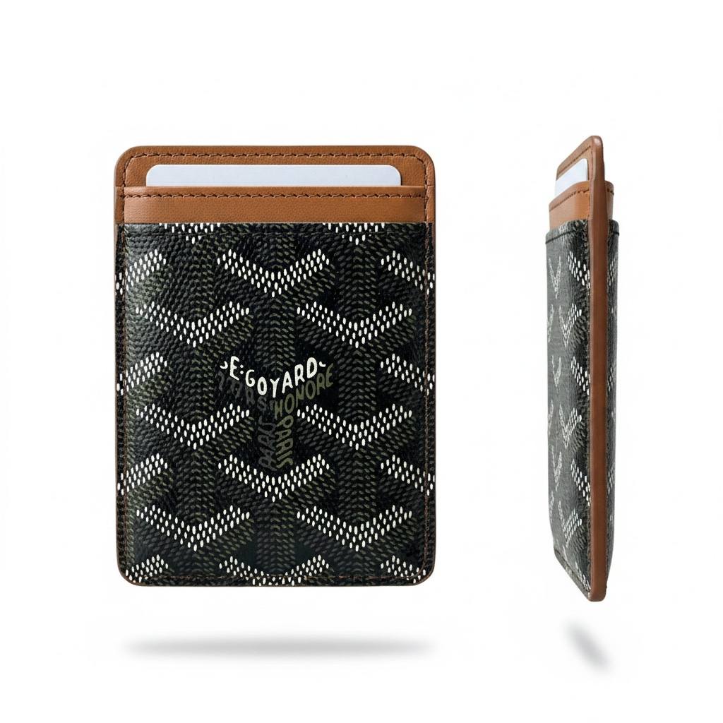 Goyard Slim Leather Phone Card Holder – Luxury Magnetic Stick - On Wallet 🖤📱✨ - MASTERPIECE