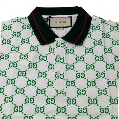 Gucci All-Over GG Monogram Polo — White & Green - MASTERPIECE