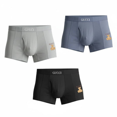 Gucci Bear Edition 3 - Pack Boxer Briefs 🐻 Luxury Breathable Men’s Underwear Set - MASTERPIECE