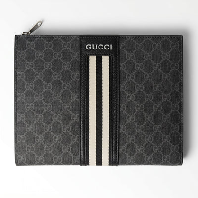 Gucci Black GG Monogram Striped Clutch 🖤🤍✨💼🔥 - MASTERPIECE