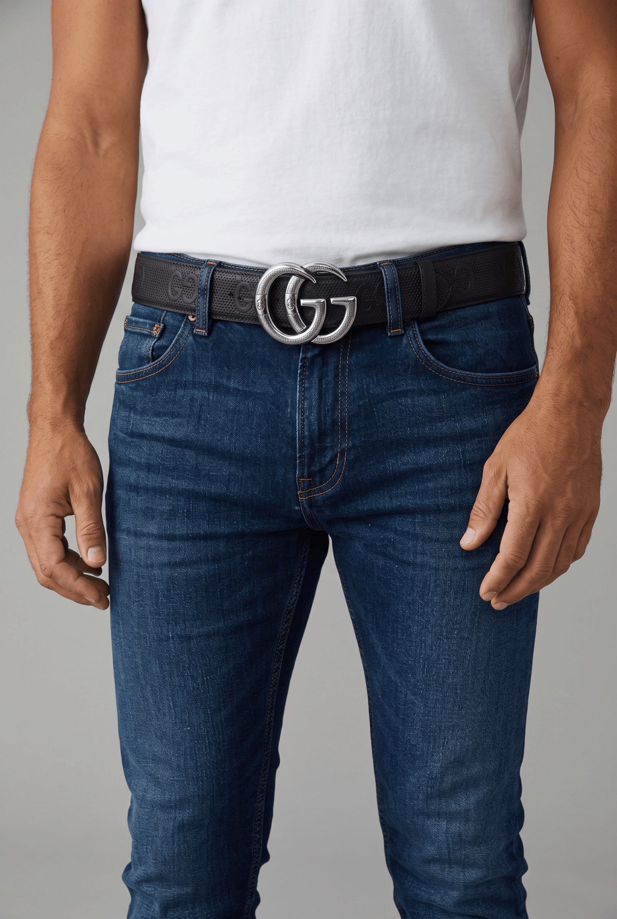 Gucci Black Leather Belt with Iconic GG Buckle – 110CM 🖤✨ - MASTERPIECE