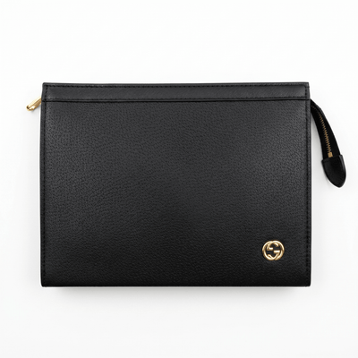 Gucci Black Leather Interlocking G Clutch Bag 🖤✨💼🔥 - MASTERPIECE