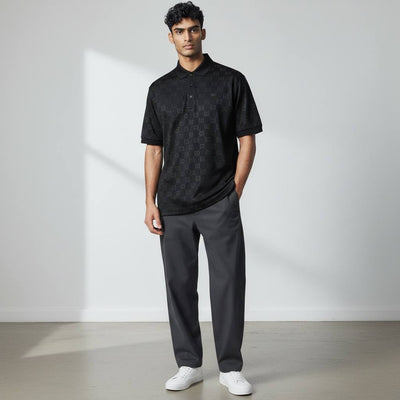 🖤 Gucci Black Polo Shirt with Subtle Monogram – Sleek Luxury Essential 👕🔥 - MASTERPIECE