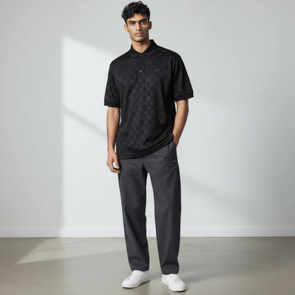 🖤 Gucci Black Polo Shirt with Subtle Monogram – Sleek Luxury Essential 👕🔥 - MASTERPIECE