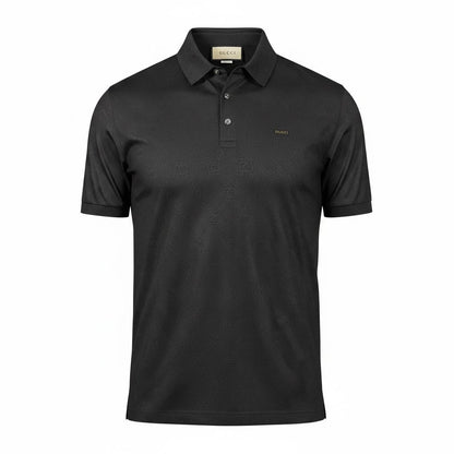 🖤 Gucci Black Polo Shirt with Subtle Monogram – Sleek Luxury Essential 👕🔥 - MASTERPIECE