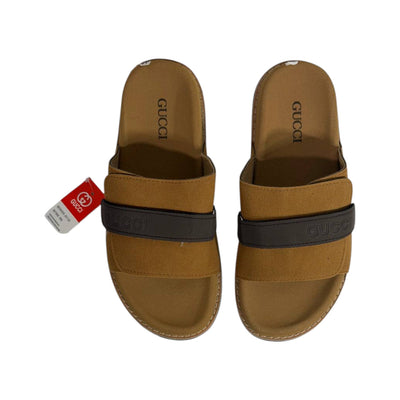 Gucci Camel Comfort Slides – Premium Adjustable Luxury Sandals 🤎👡 - MASTERPIECE