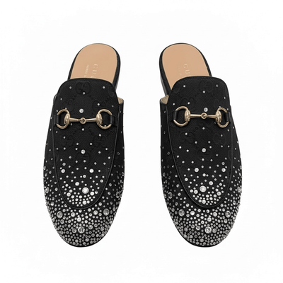 GUCCI Crystal Horsebit Mules 🖤✨ | Glam Statement Luxury - MASTERPIECE