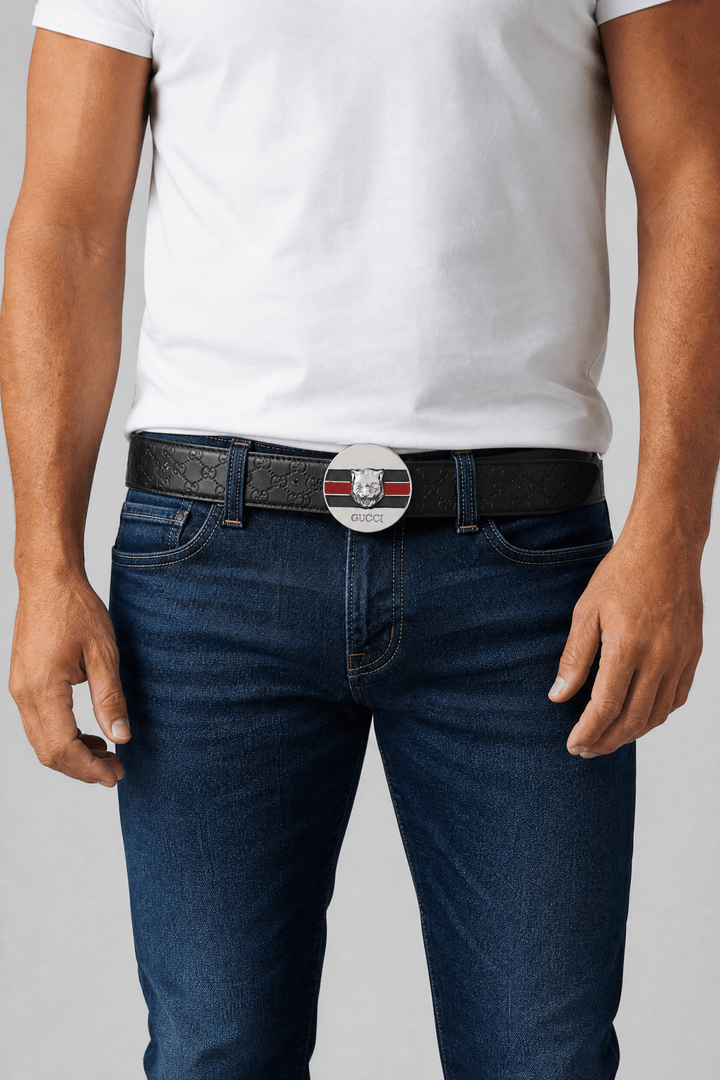 Gucci GG Belt Tiger Head Buckle 120cm