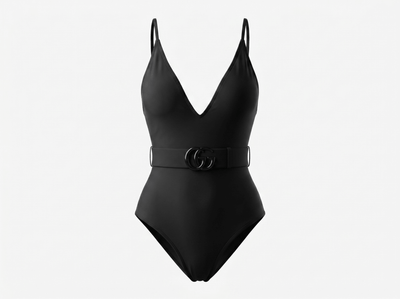 Gucci GG Belted One-Piece Swimsuit – Black 🖤🌊 - MASTERPIECE