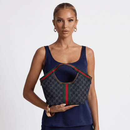 Gucci GG Canvas Shoulder Bag – Web Stripe Mini Hobo Bag 💼✨ - MASTERPIECE