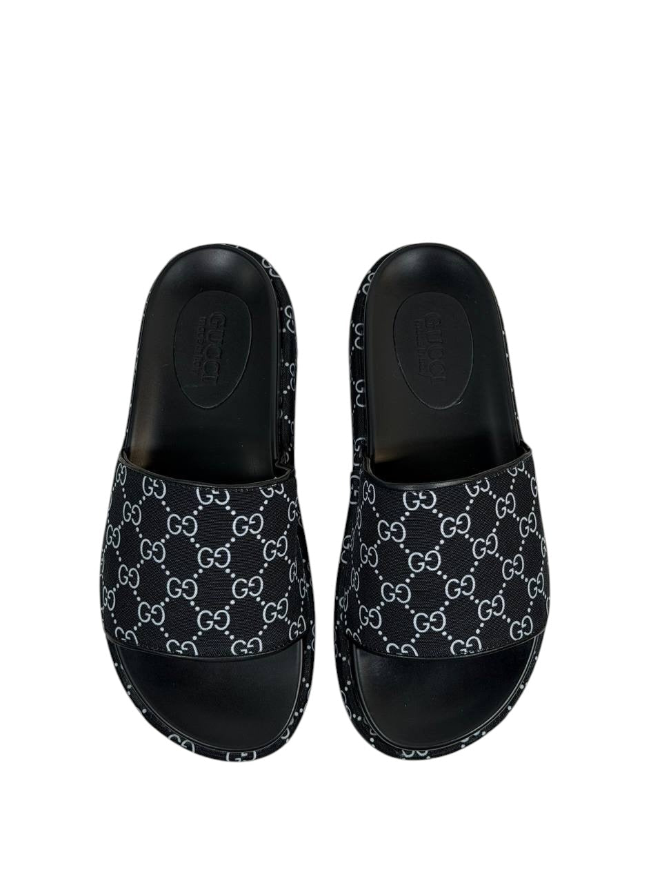 GUCCI GG Canvas Slide Sandals – Black Monogram Edition 🖤🌀 - MASTERPIECE