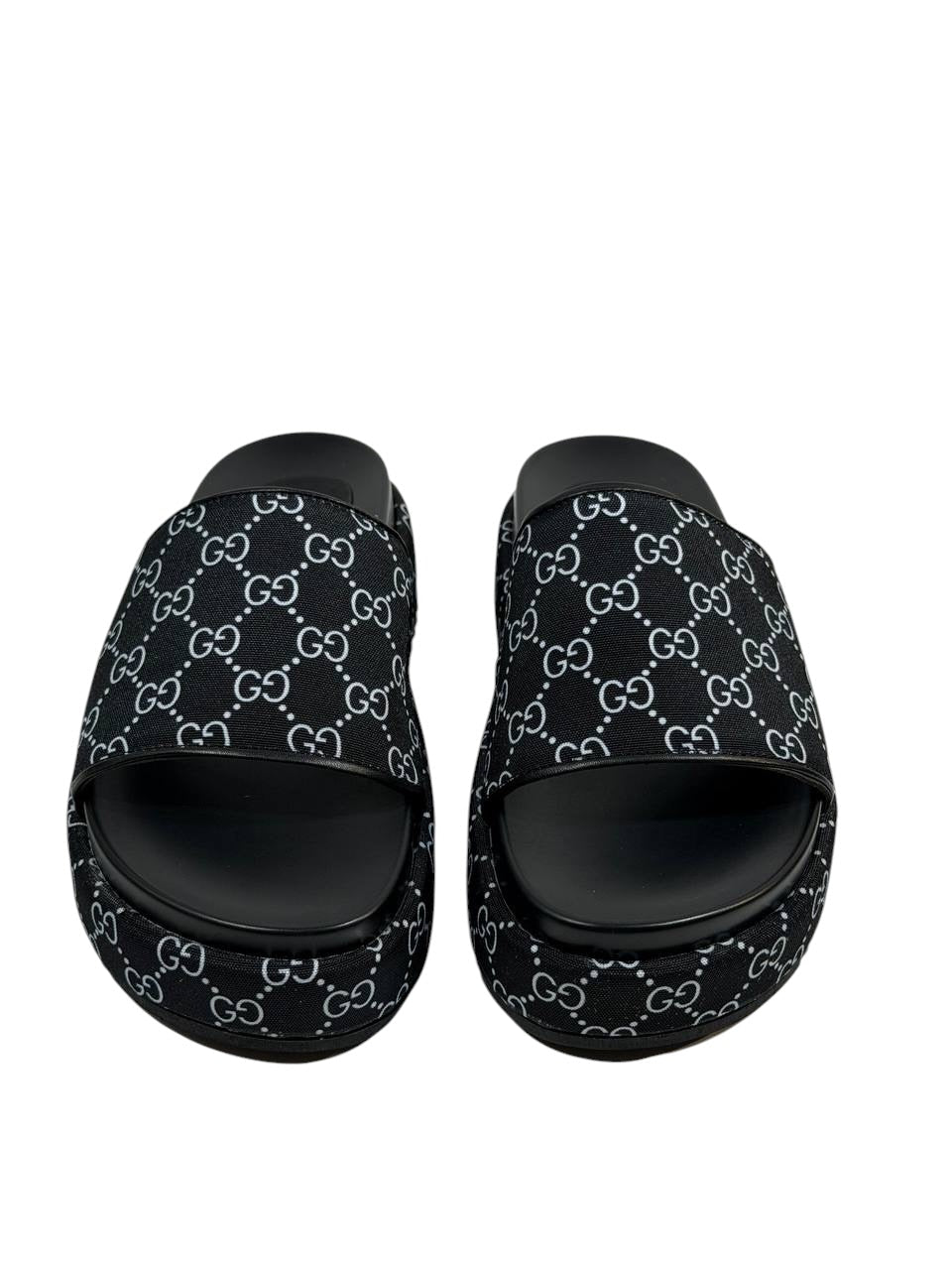 GUCCI GG Canvas Slide Sandals – Black Monogram Edition 🖤🌀 - MASTERPIECE
