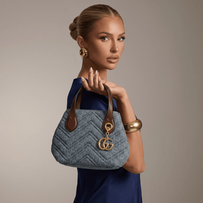 Gucci GG Denim Matelassé Mini Tote Bag 💙✨ - MASTERPIECE
