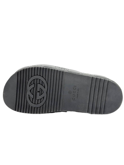 GUCCI GG Embossed Slide Sandals – Black Edition 🖤✨ - MASTERPIECE