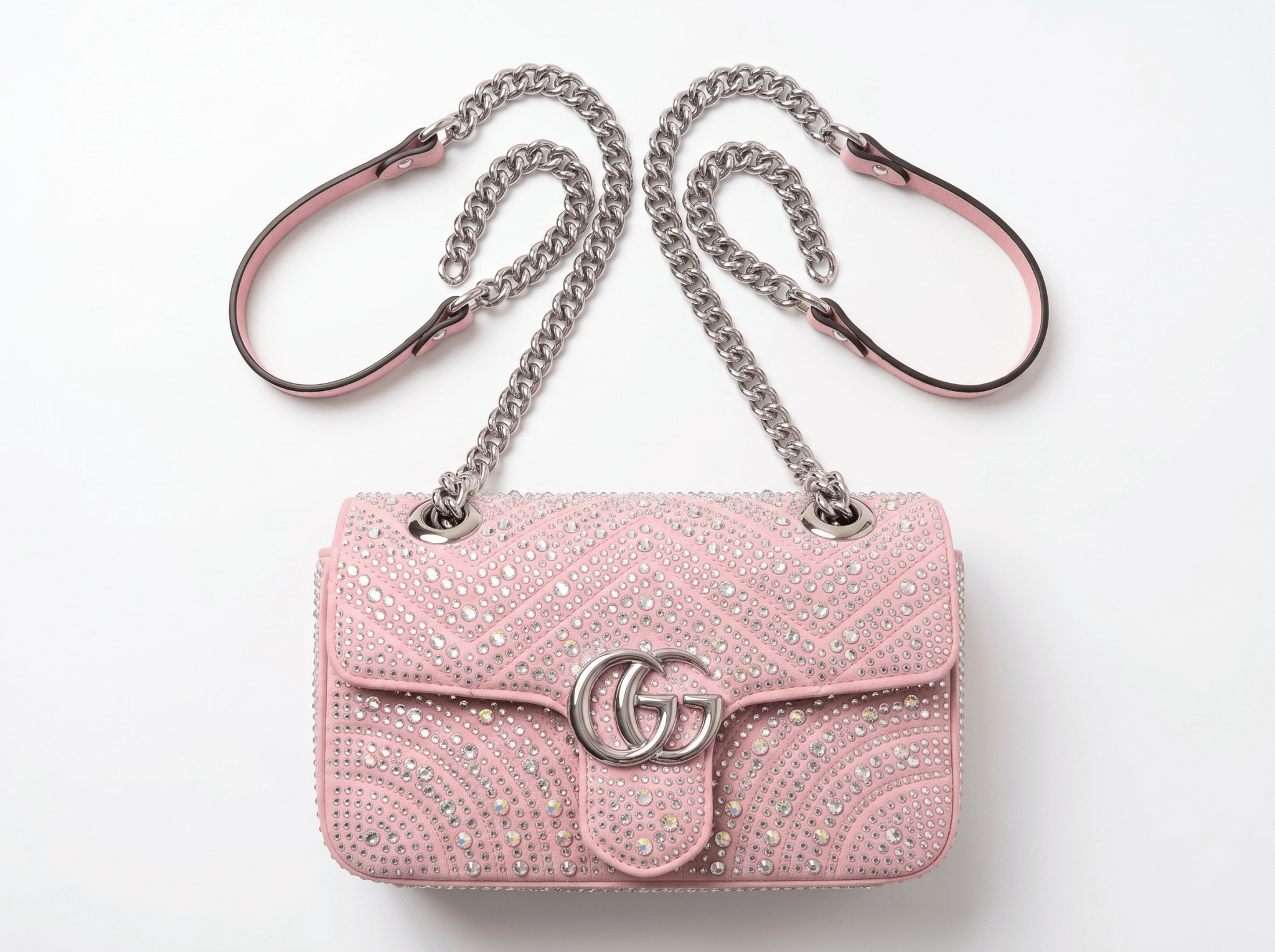 ✨ Gucci GG Marmont Crystal Shoulder Bag – Blush Pink Glam Edition ✨ - MASTERPIECE