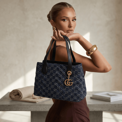 Gucci GG Marmont Denim Tote Bag 💙✨ - MASTERPIECE