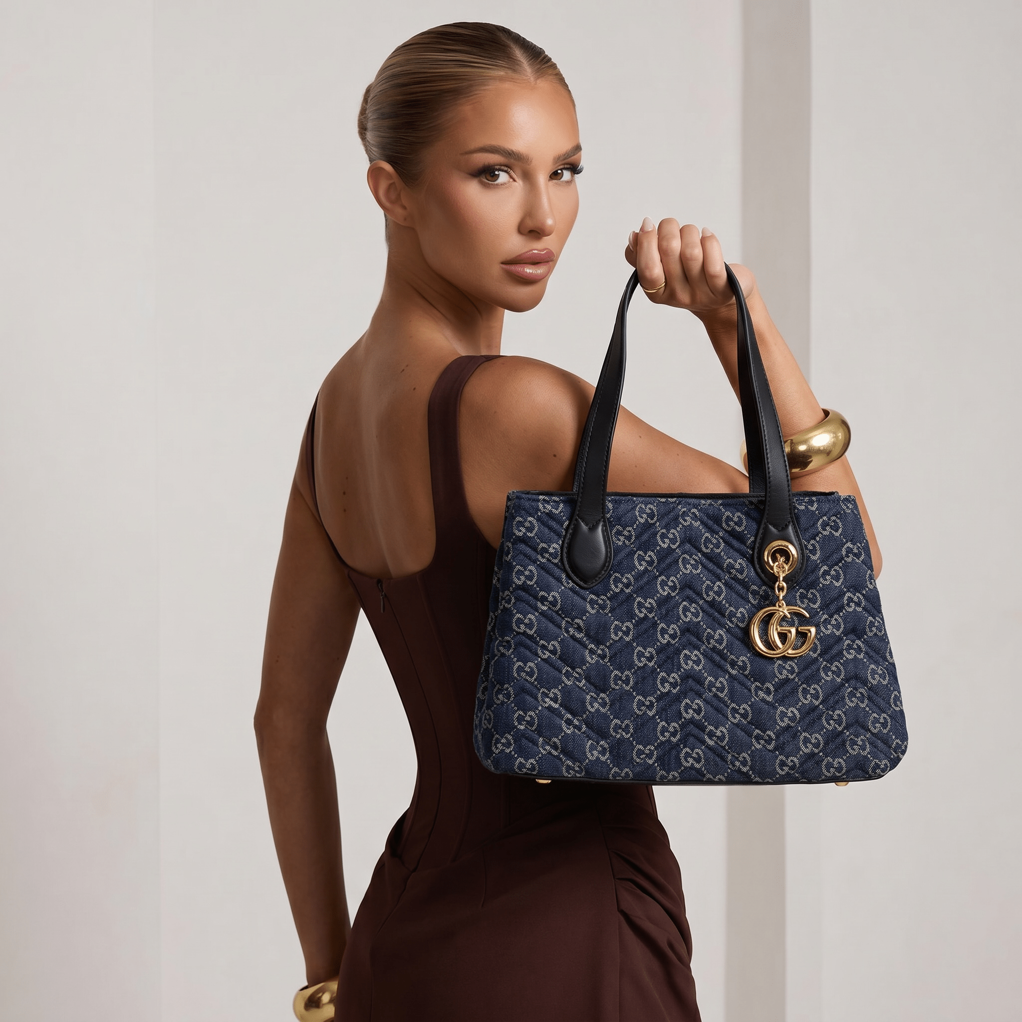 Gucci GG Marmont Denim Tote Bag 💙✨ - MASTERPIECE