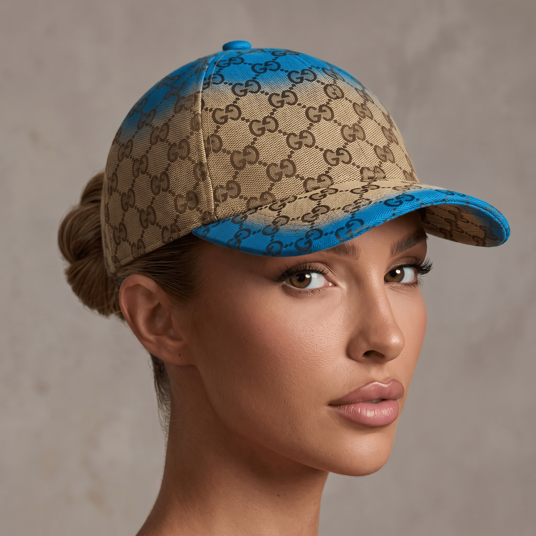 🧢💙 Gucci GG Monogram Blue Baseball Cap ✨ - MASTERPIECE