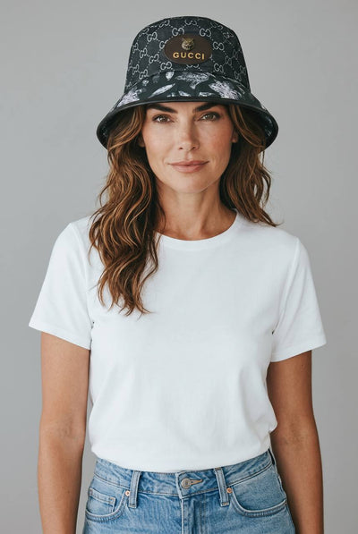 Gucci GG Monogram Bucket Hat – Black Pattern Luxury Icon 🖤✨ - MASTERPIECE