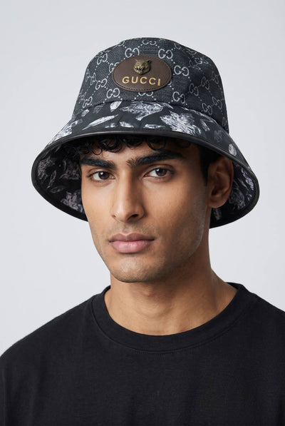 Gucci GG Monogram Bucket Hat – Black Pattern Luxury Icon 🖤✨ - MASTERPIECE