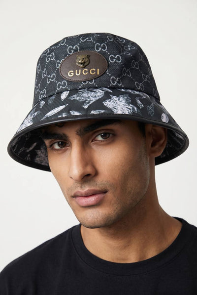 Gucci GG Monogram Bucket Hat – Black Pattern Luxury Icon 🖤✨ - MASTERPIECE