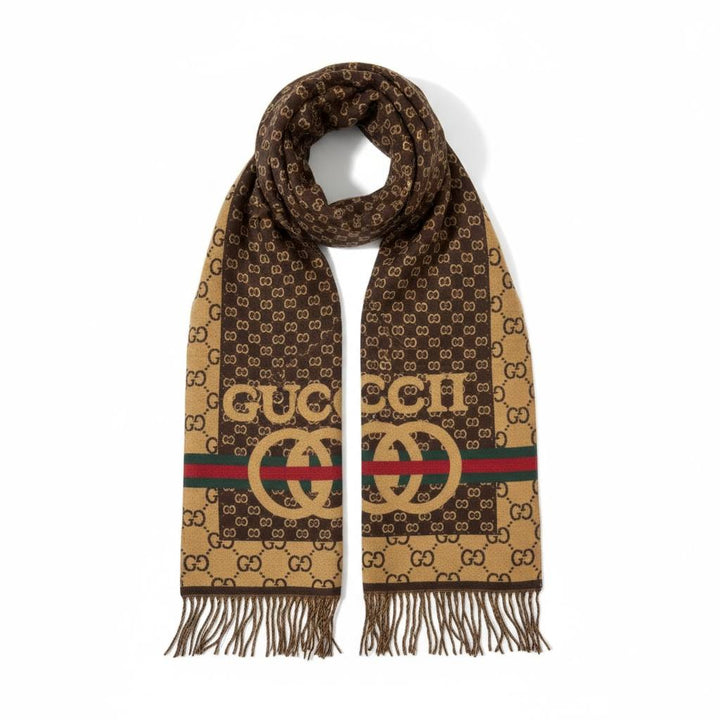 Gucci GG Monogram Scarf — Brown