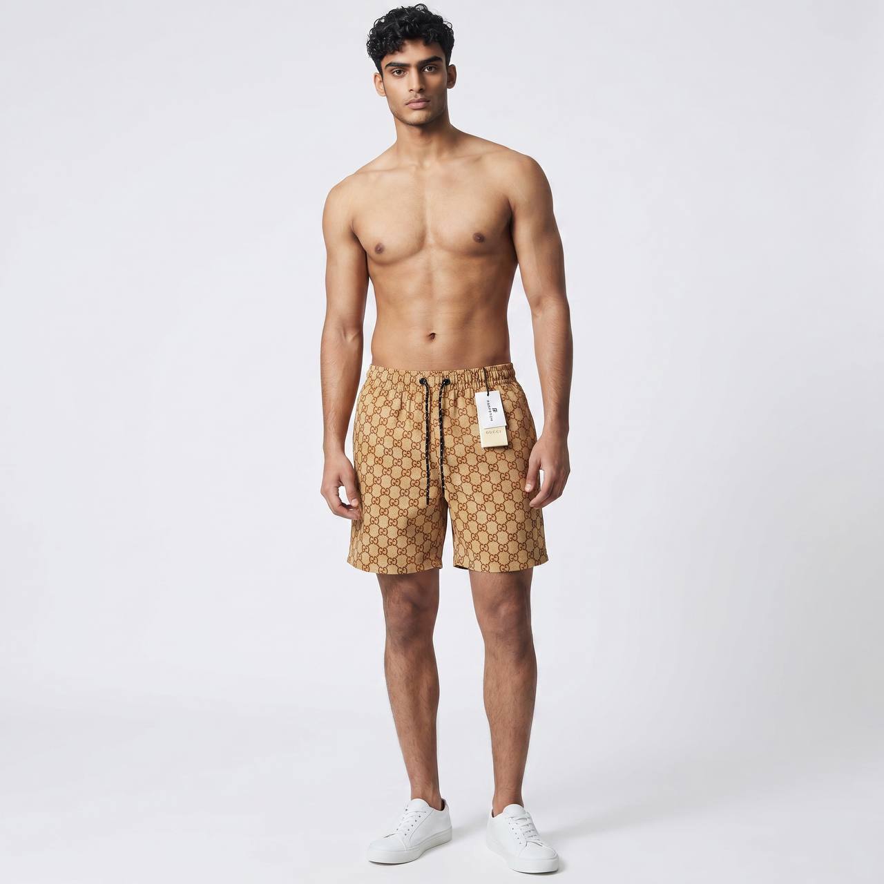 Gucci GG Monogram Swim Shorts 🟤 | Beige Classic Luxury Summer Fit - MASTERPIECE