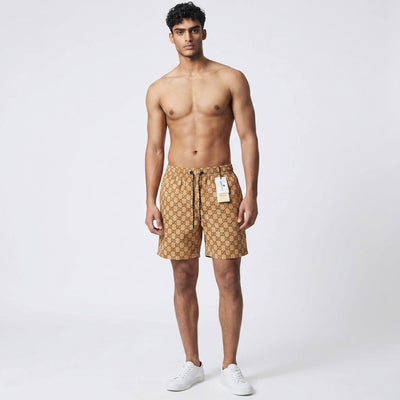 Gucci GG Monogram Swim Shorts 🟤 | Beige Classic Luxury Summer Fit - MASTERPIECE