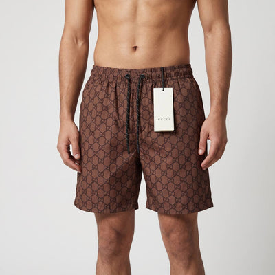 Gucci GG Monogram Swim Shorts 🤎 | Classic Brown Luxury Beachwear - MASTERPIECE