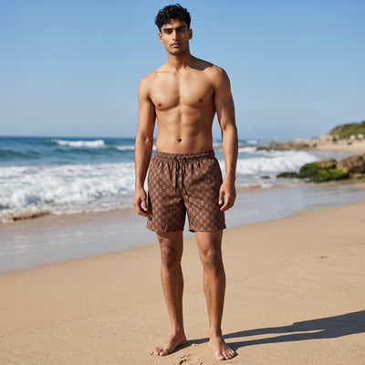 Gucci GG Monogram Swim Shorts 🤎 | Classic Brown Luxury Beachwear - MASTERPIECE