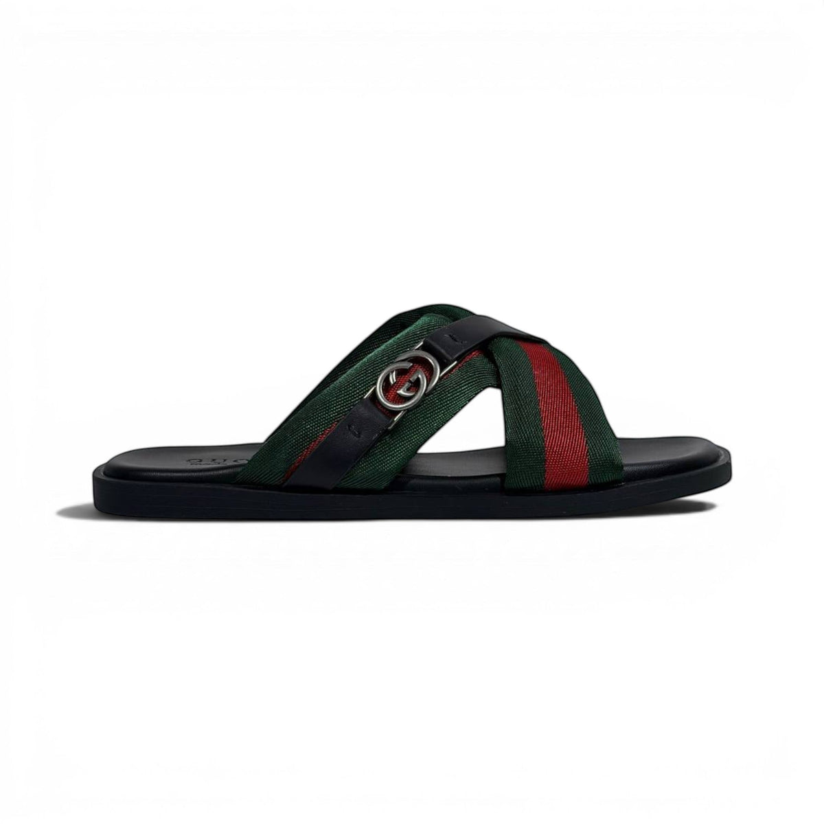 Gucci Green & Red Cross Strap SLIDE– Luxury Designer Summer Slides 💚❤️✨ - MASTERPIECE