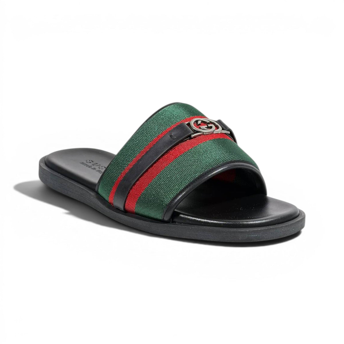 Gucci Green Web Slide Sandals – Luxury Designer Summer Slippers 💚❤️✨ - MASTERPIECE