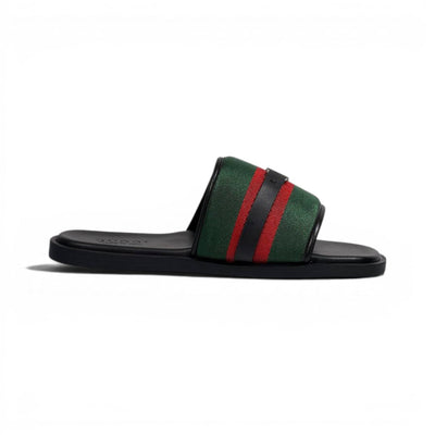 Gucci Green Web Slide Sandals – Luxury Designer Summer Slippers 💚❤️✨ - MASTERPIECE