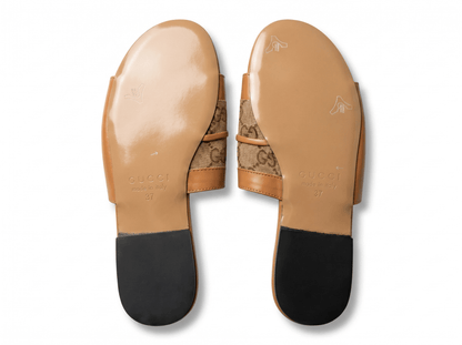 Gucci Horsebit Canvas Slides 🤎✨ - MASTERPIECE