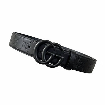 Gucci Inspired Black GG Monogram Belt 125CM 🖤✨ Matte Black Luxury Designer Style Belt - MASTERPIECE