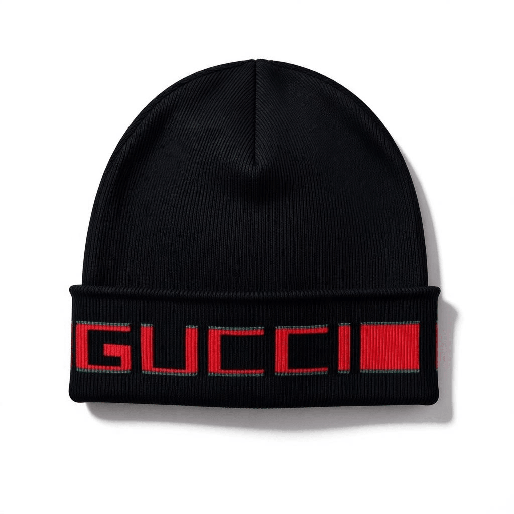 Gucci Knit Beanie with Red & Green Logo Trim — Black - MASTERPIECE