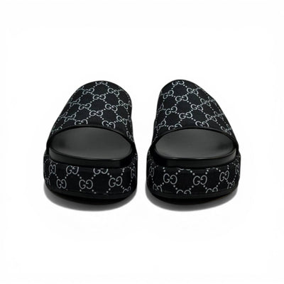 GUCCI Luxury Black Platform Slide Sandals – GG Monogram Statement & Premium Streetwear 👟✨ - MASTERPIECE